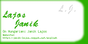 lajos janik business card